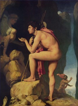  nude Oil Painting - Oedipus and the Sphinx nude Jean Auguste Dominique Ingres